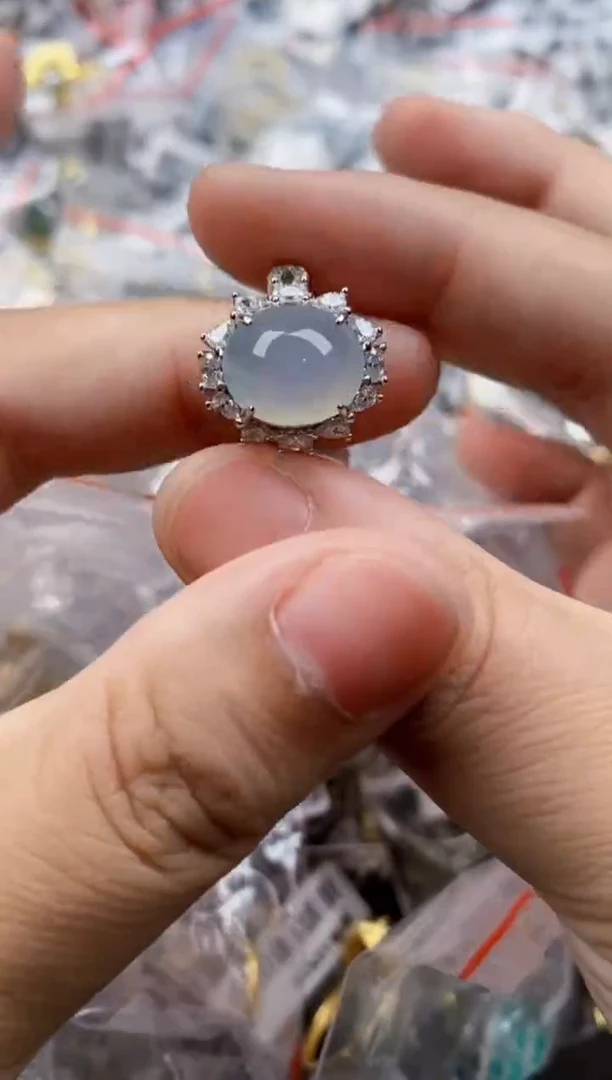 翡翠戒指银S925镶嵌3333333   5