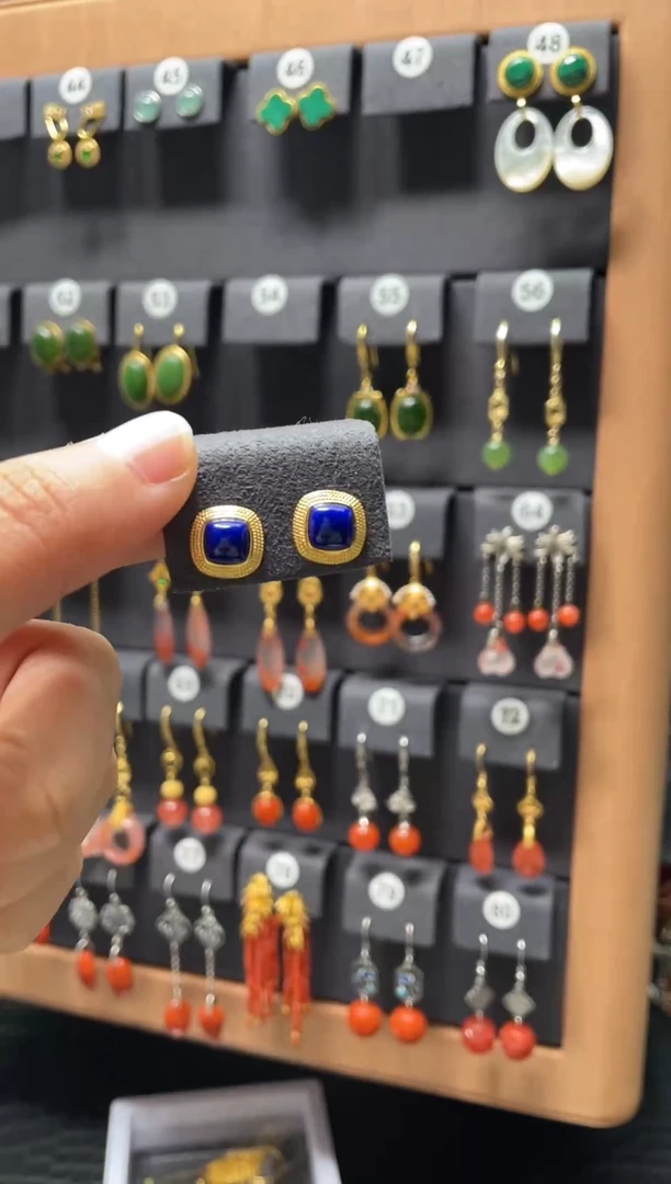 【闪购商品】青金石耳饰银S925镶嵌520