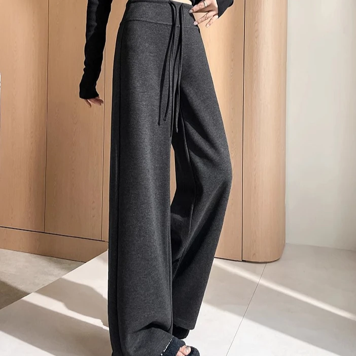 妮子严选新款极简休闲流行阔腿裤2517