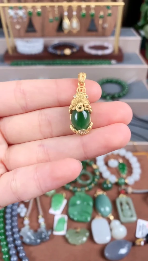 吊坠(不含链)银S925镶嵌和田玉1