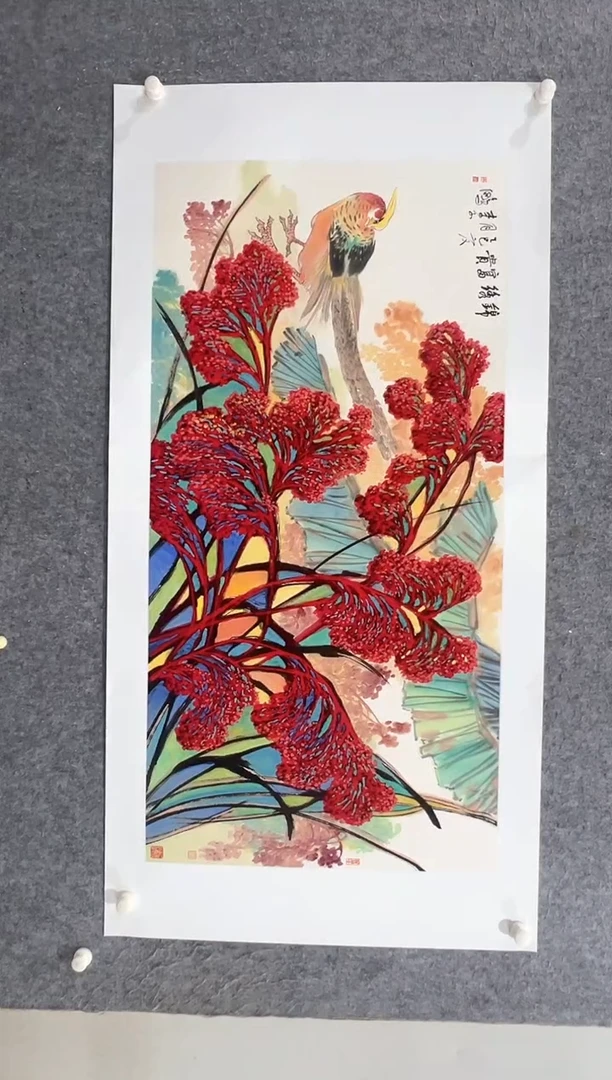 国画李子鹏-8平尺-国画作品-紫