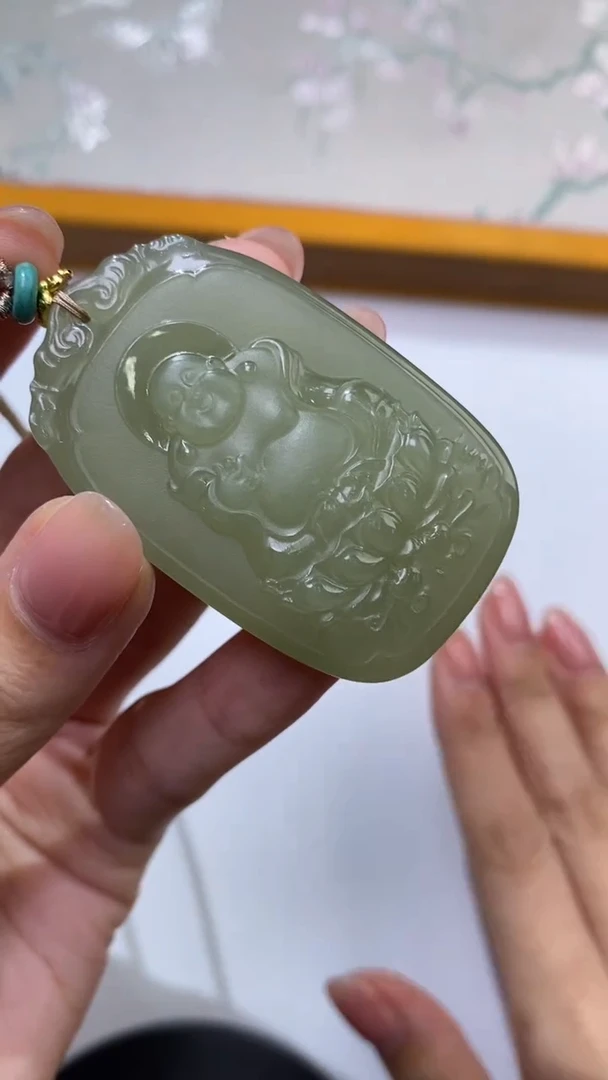 和田玉未镶嵌挂件成**g464651