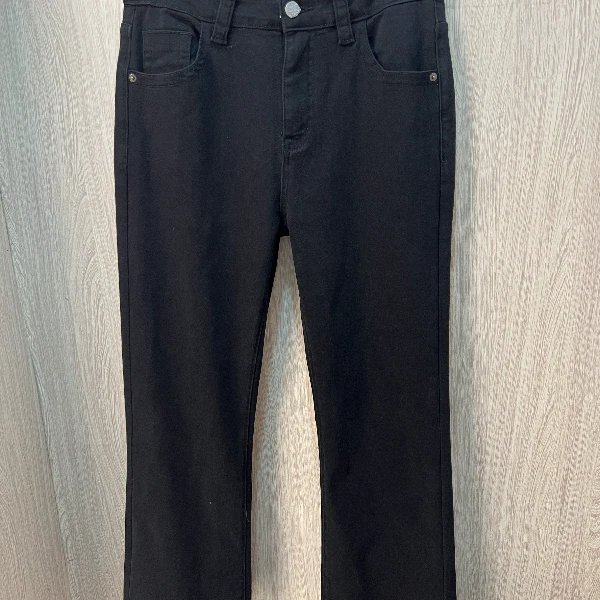 胖向向春装新款9209简约大方款高腰净面显瘦百搭微喇休闲裤