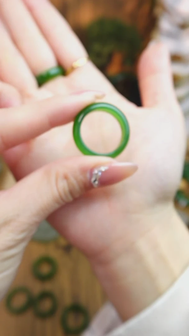 【闪购商品】和田玉戒指未镶嵌碧玉戒圈卡17