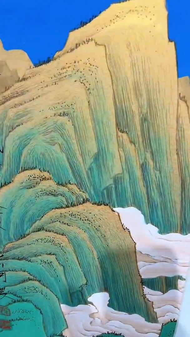 国画宋轲-8平尺四条屏-国画作品-青绿-13