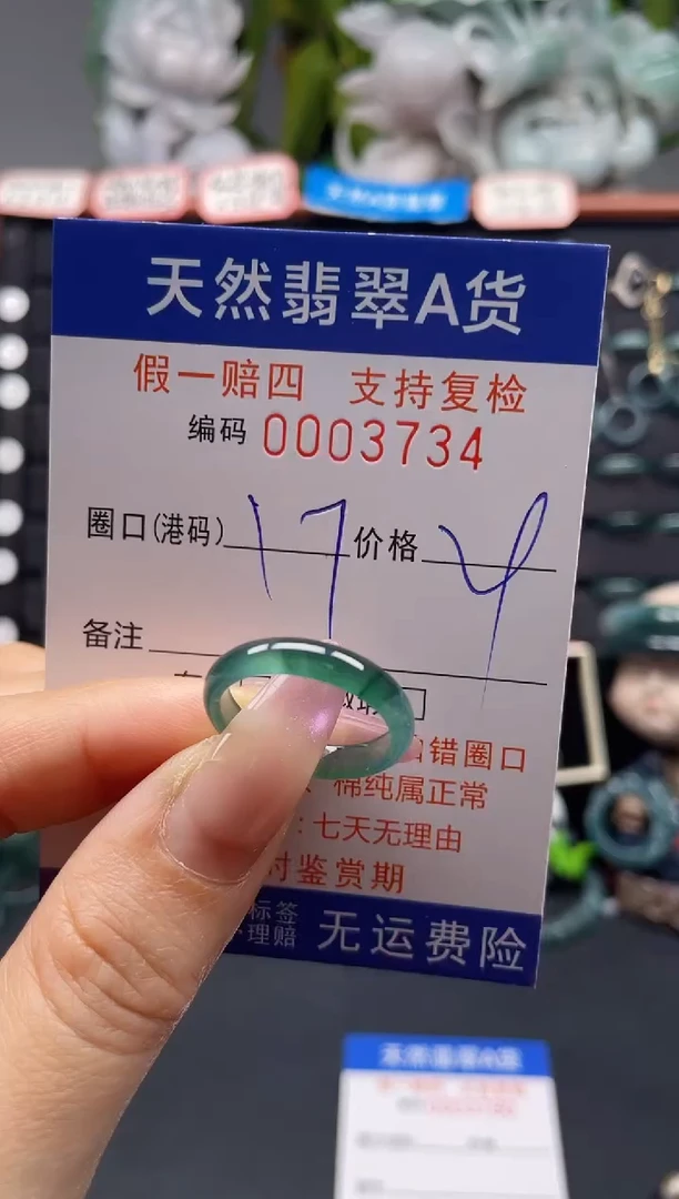 未镶嵌戒指翡翠17*3734