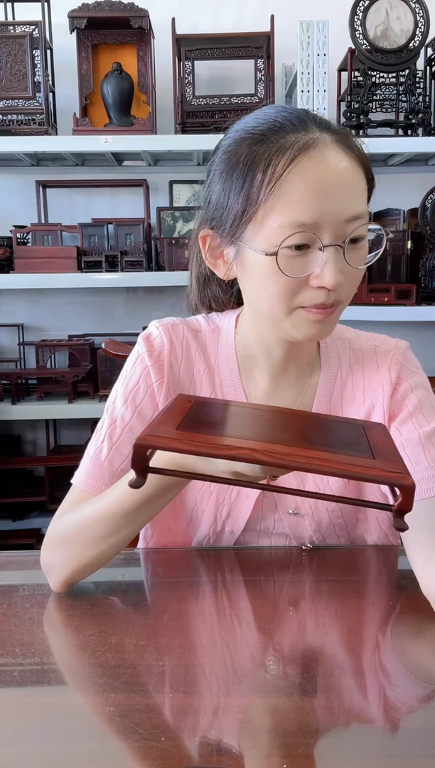 微凹黄檀（南美大红酸枝）长方底座19*14*4    70