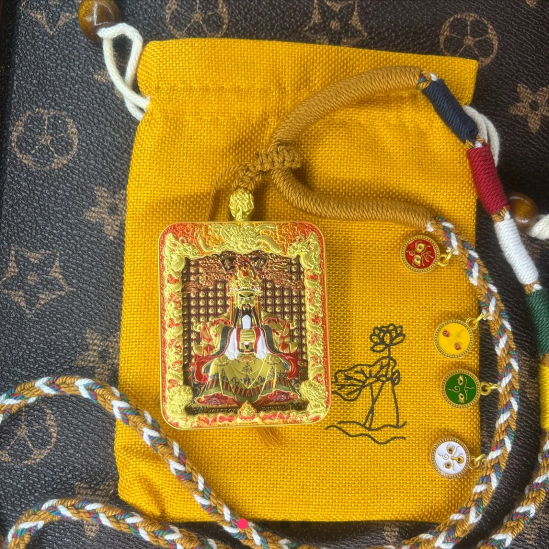 【五台山发货】五台山文殊菩萨唐卡本命佛钛钢合金材质