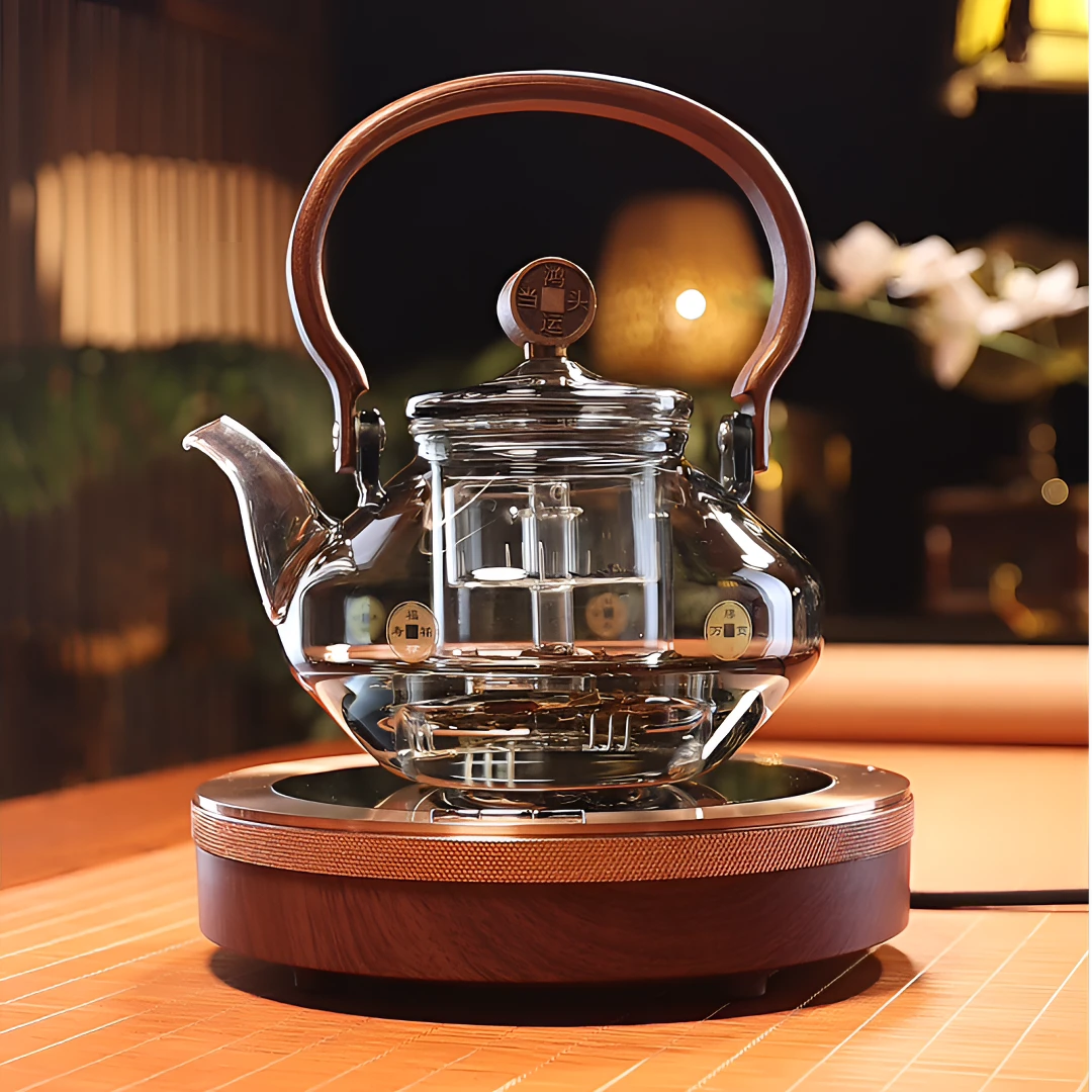 高硼硅耐热玻璃提梁壶茶水分离玻璃过滤家用办公功夫煮茶器