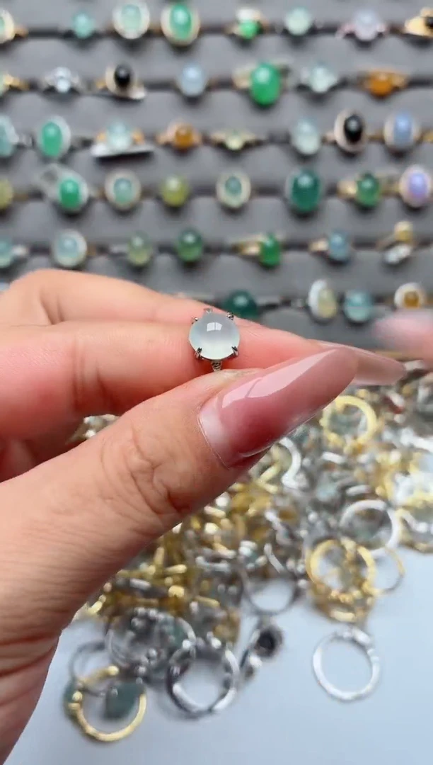 银S925镶嵌戒指翡翠.