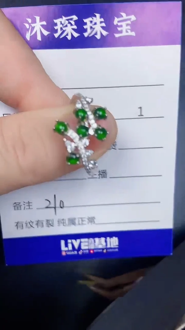 银S925镶嵌戒指翡翠2100