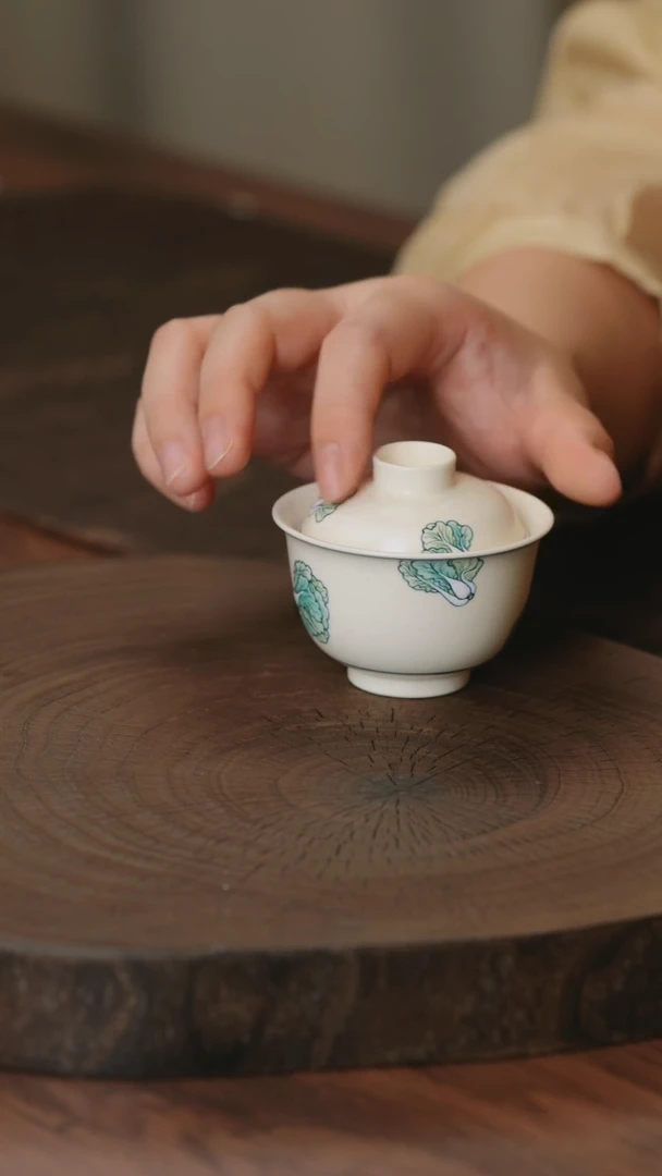 景德镇手绘盖碗盖碗