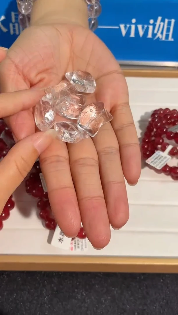 水晶手链未镶嵌9号白水晶狐狸头配件