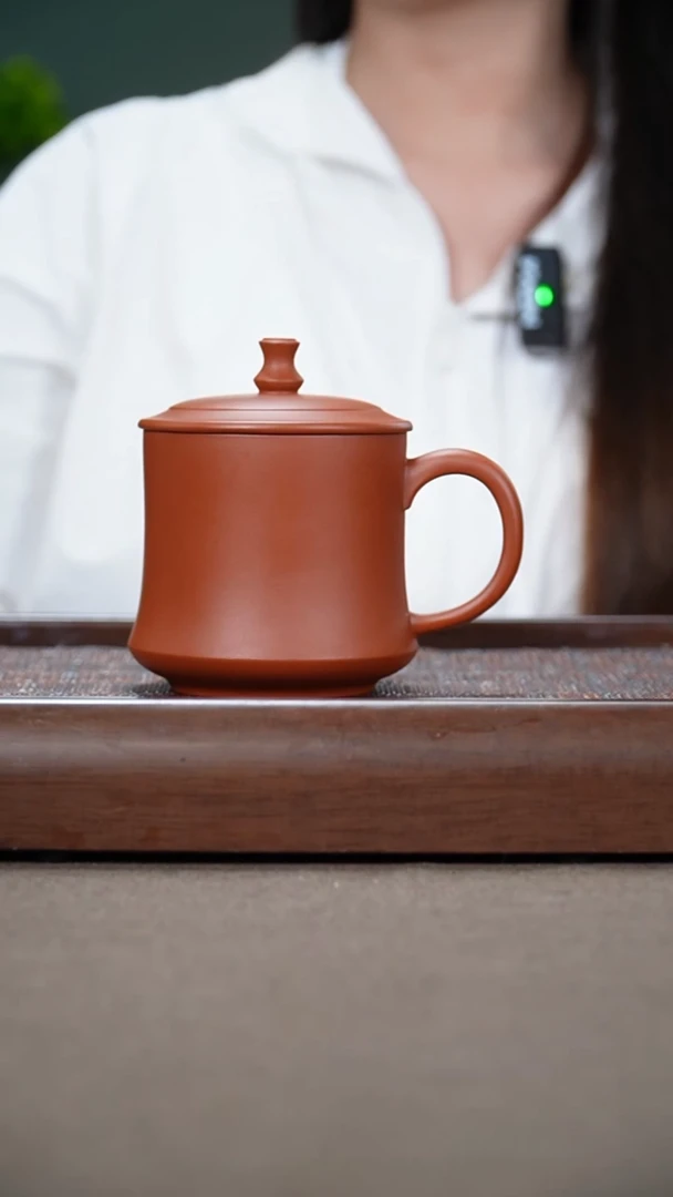 茶杯紫砂4.原矿朱泥柱础杯素杯250cc