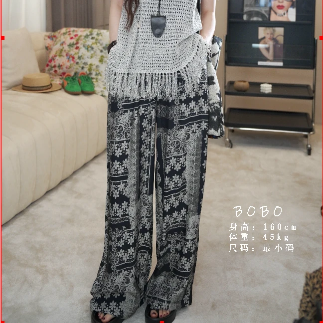 BOBOJIE/原创设计新款民族风元素时尚洋气百搭休闲裤9101