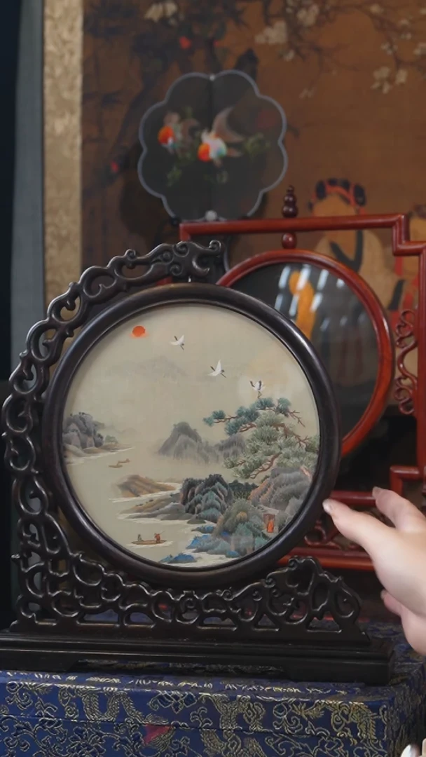 刺绣2摆件摆台双面绣花