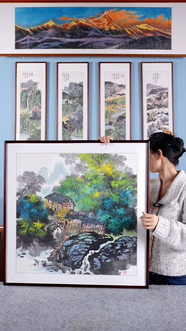 【闪购商品】国画欧运安《属相风情》含框83*83