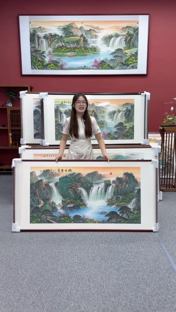 国画手绘  旭日东升 172*85