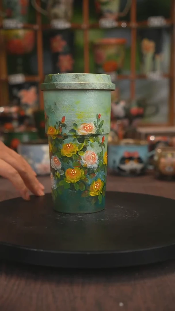 紫砂油画手绘釉下彩