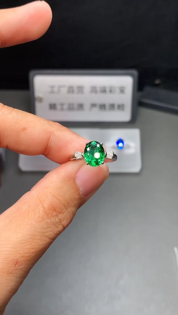 银S925镶嵌戒指石榴石（沙弗莱）11