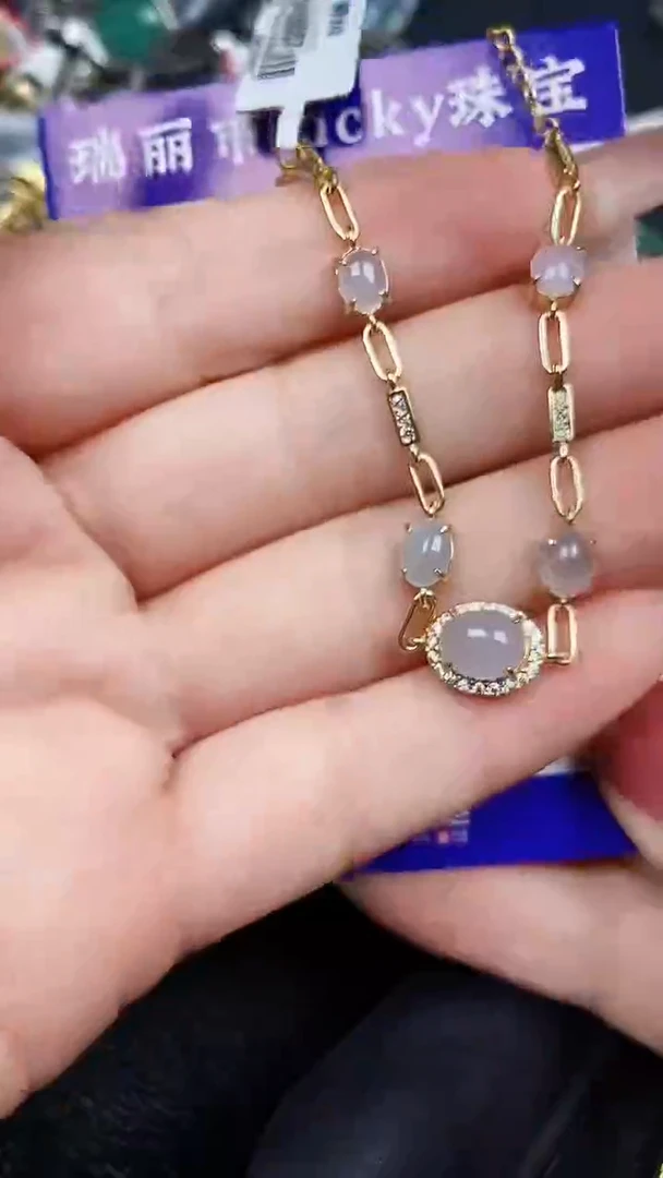 颈饰银S925镶嵌翡翠8018