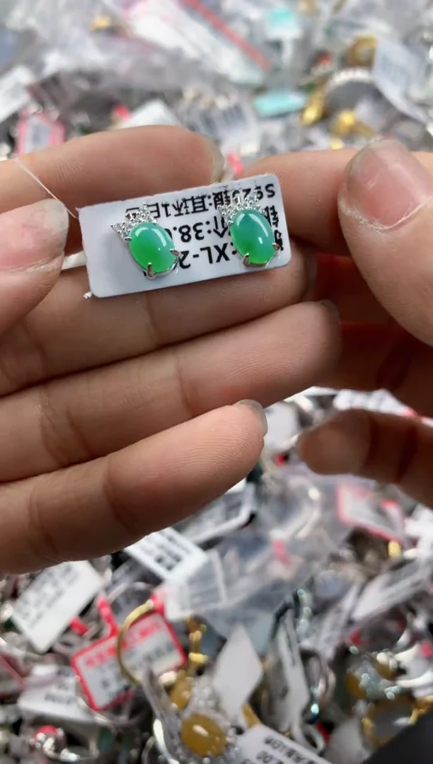 银S925镶嵌戒指翡翠16    10