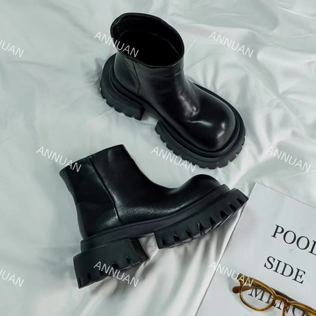 【HeiPa】付小付家春季穿新款厚底带时尚韩版靴子女款