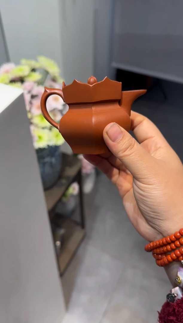 茶壶紫砂文*朱泥小僧帽 90ml