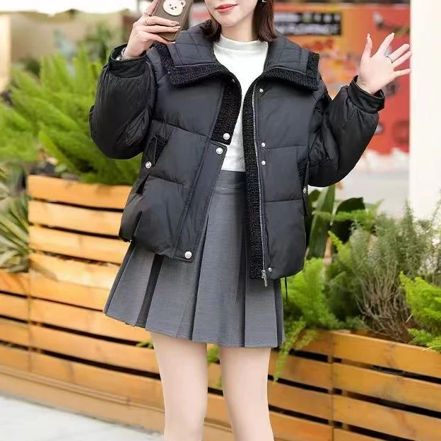 23655#【瑕-长60】2024新款时尚气质娃娃领保暖外套