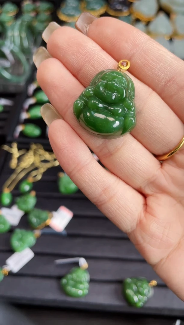 【闪购商品】和田玉吊坠18K金镶嵌多样性发一Z