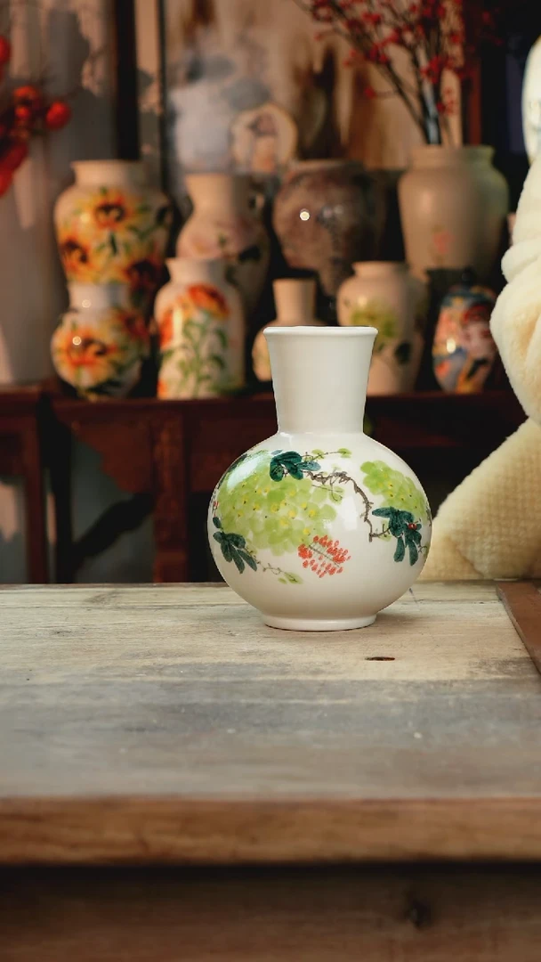 【闪购商品】瓷片景德镇纯手工釉下彩精品花瓶