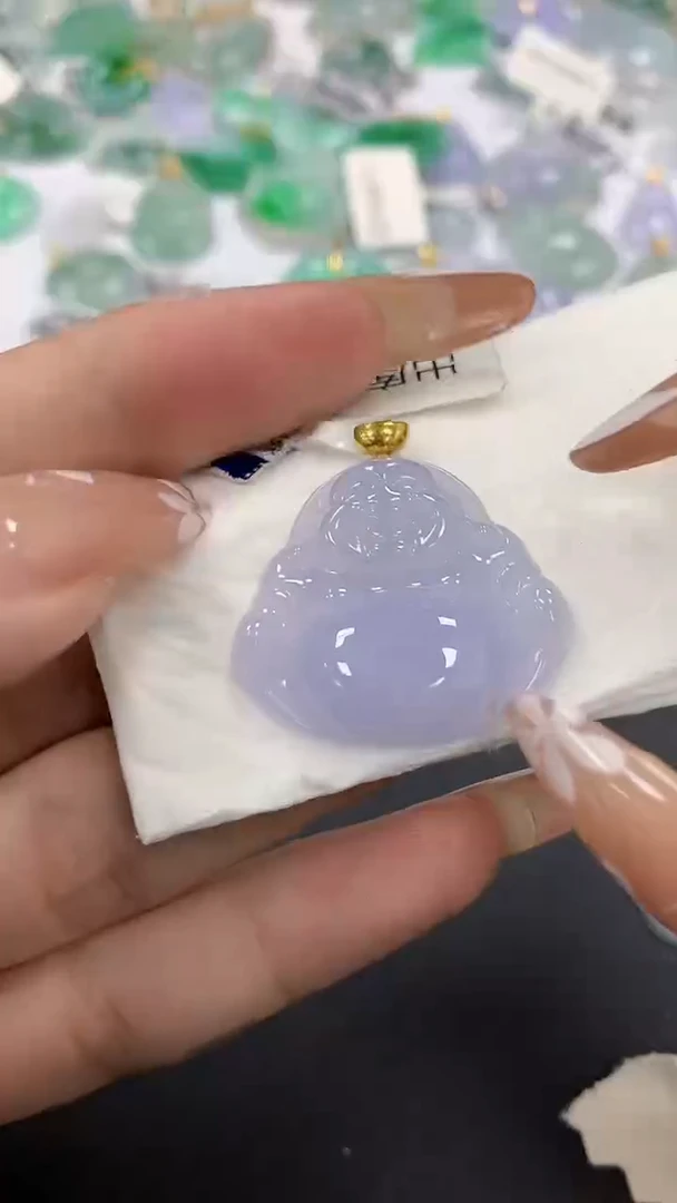 颈饰18K金镶嵌翡翠a货假一赔三支持复检百元上9元证书费自理