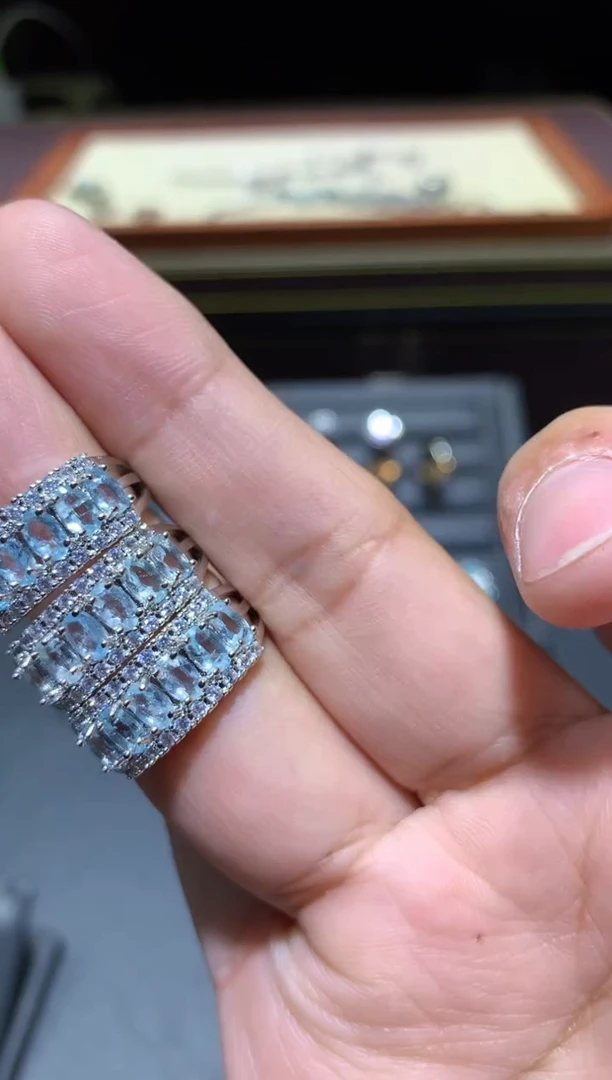 【闪购商品】海蓝宝石戒圈未镶嵌T145【多样性发其一】