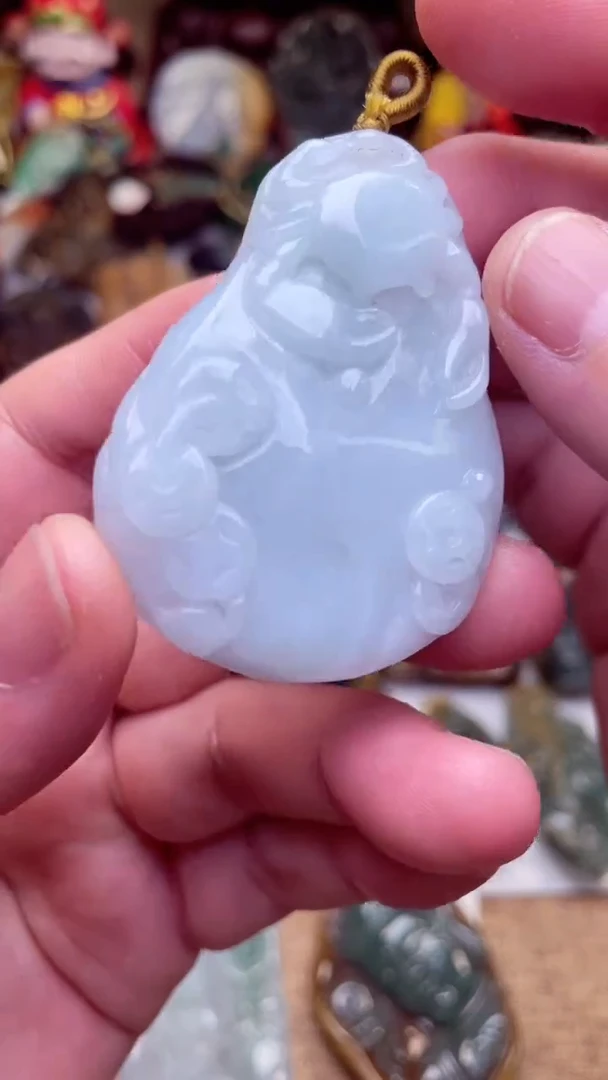 颈饰未镶嵌翡翠八方来财