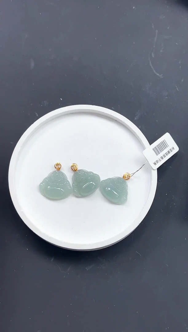 颈饰18K金镶嵌翡翠TJYM606-4 佛公 多样性发一件