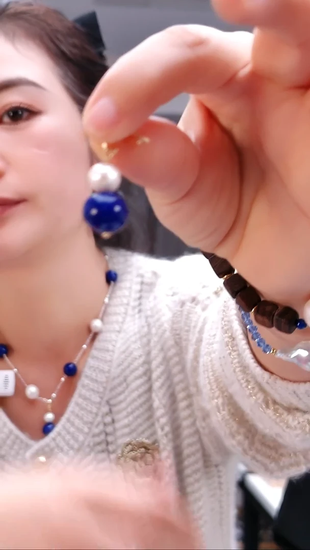 颈饰未镶嵌淡水珍珠2273蓝白葫芦