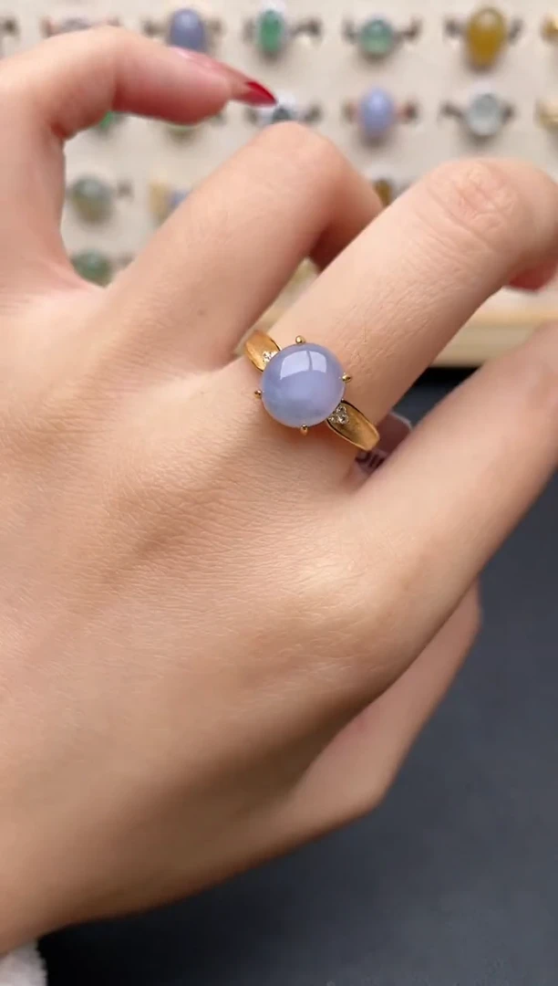 【闪购商品】翡翠戒指银S925镶嵌一物一证一礼盒