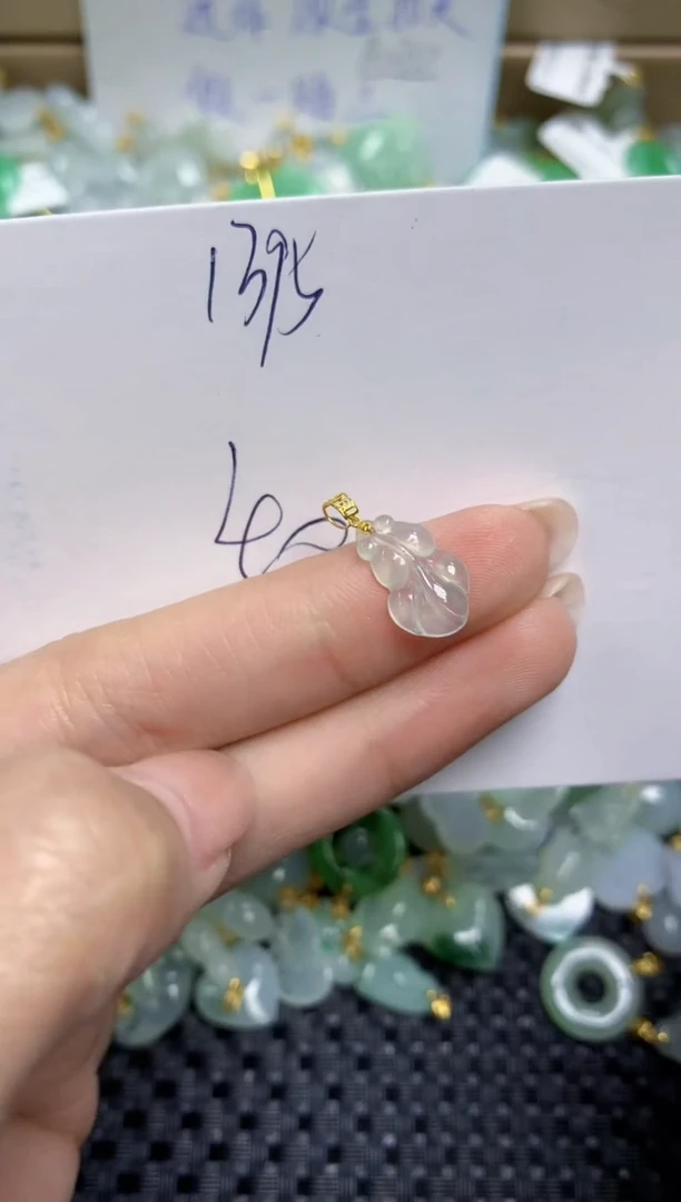 【闪购商品】翡翠颈饰18K金镶嵌天然缅甸A货翡翠