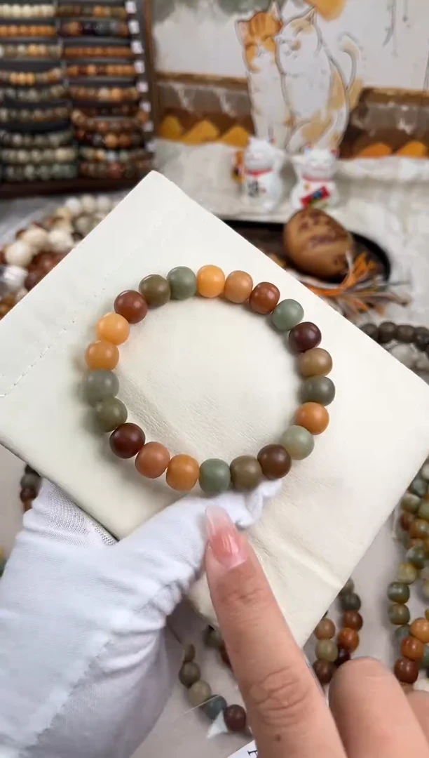 菩提根/象牙果手串a794卡12 稀有色干磨