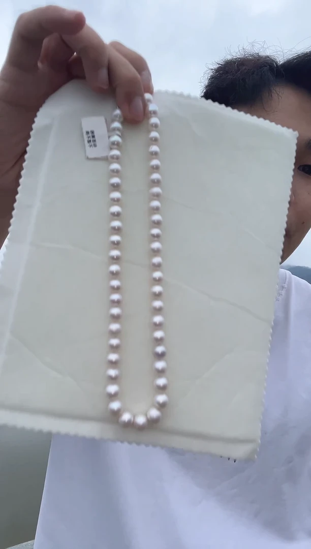 银S925镶嵌淡水珍珠项链天然珍珠项链
