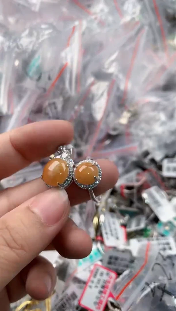 银S925镶嵌戒指翡翠777   3