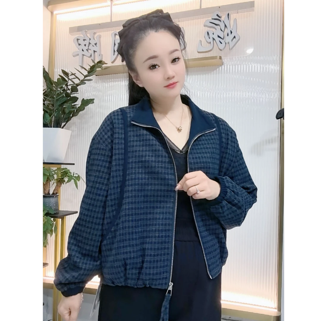【婉婷服饰】68035外套秋款立领洋气时尚潮牌女装宽松显瘦