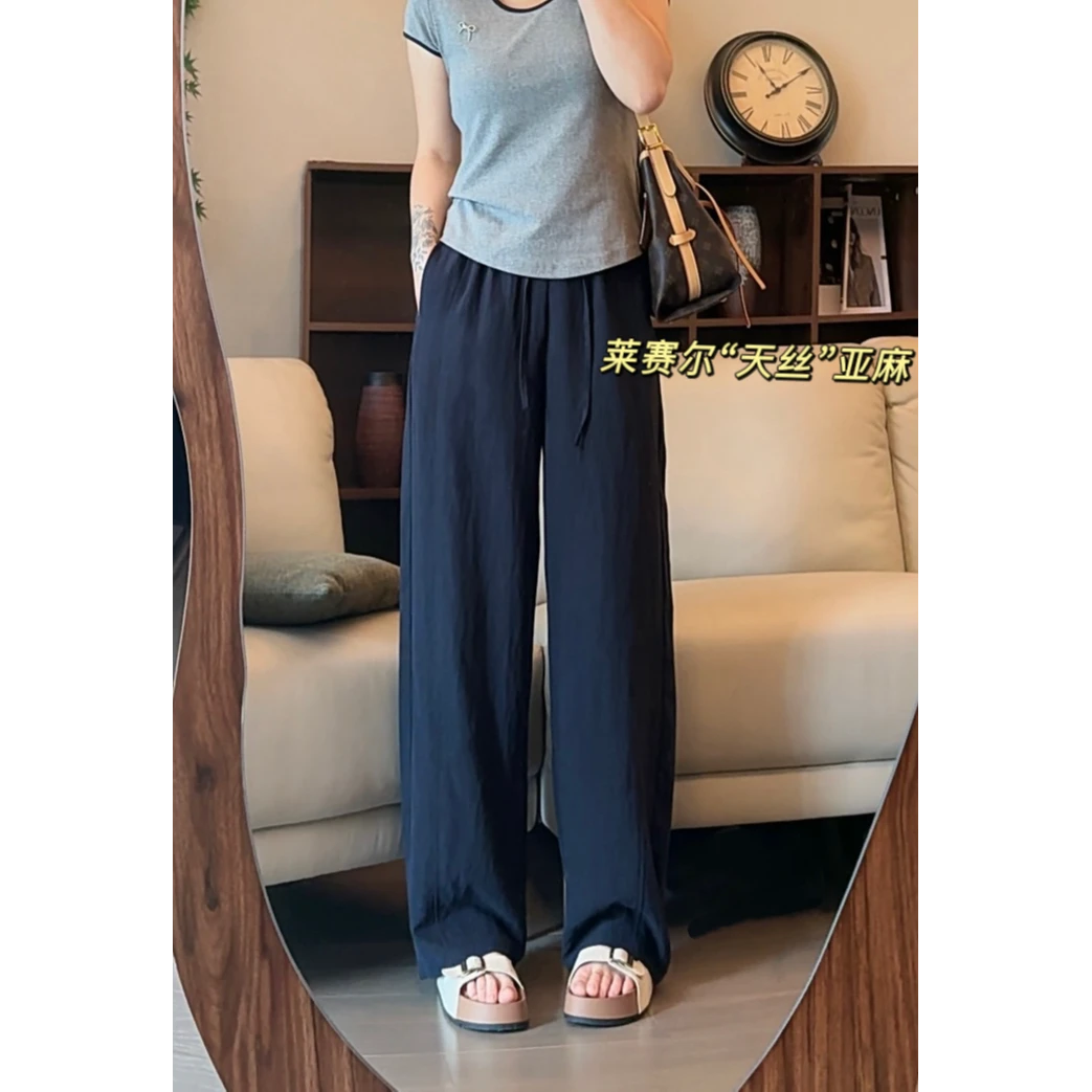 【天然亚麻】夏季轻薄亚麻+莱赛尔天丝微弯刀薄款直筒休闲裤阔腿裤