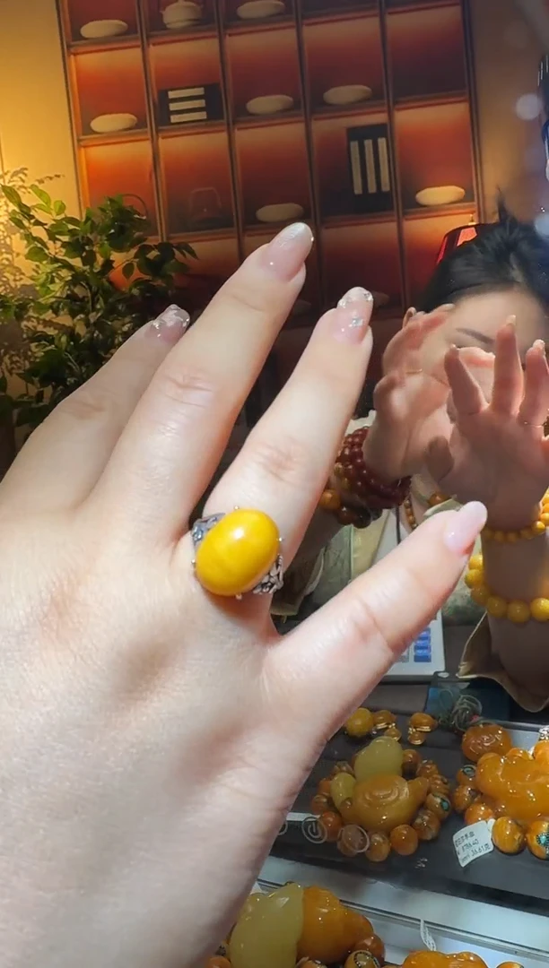 蜜蜡颈饰银S925镶嵌5469天然蜜蜡珠宝奇石全都保真