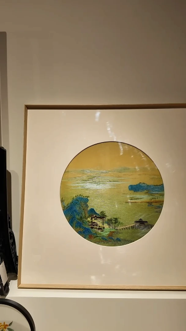 刺绣千里江山图刺绣挂画