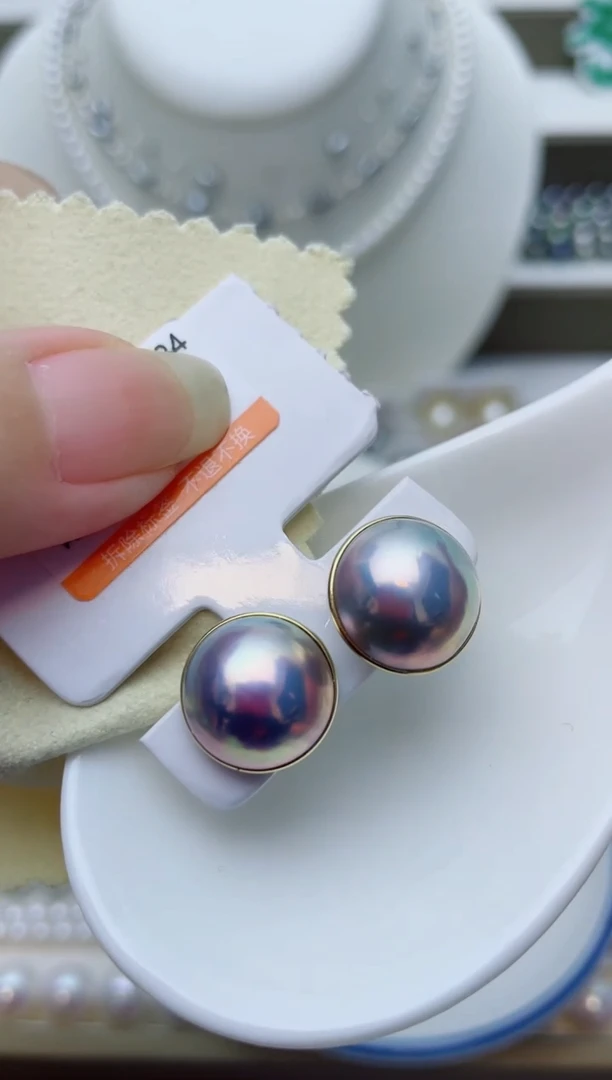 耳饰拼合珍珠（马贝珠）18K金镶嵌w88