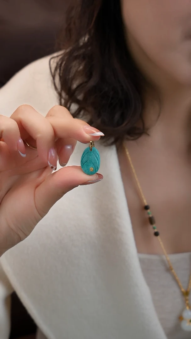 18K金镶嵌绿松石吊坠(不含链)1111