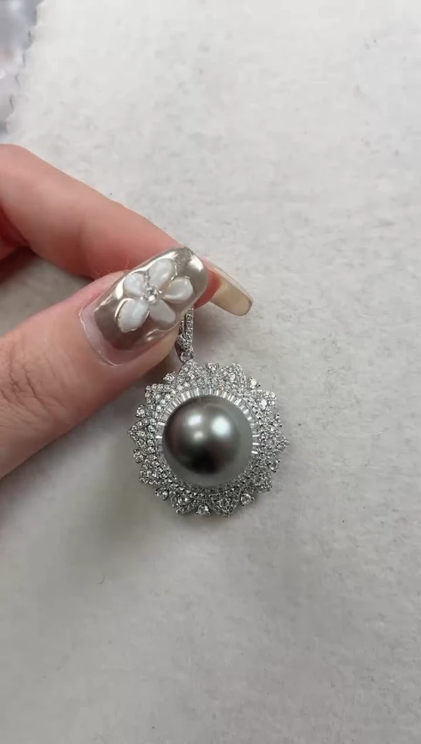 银S925镶嵌吊坠海水珍珠q629