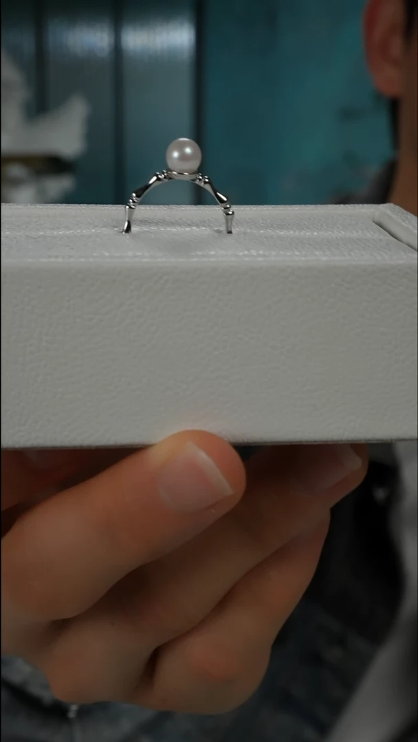 银S925镶嵌戒指海水珍珠AK6-6.5（AB188）