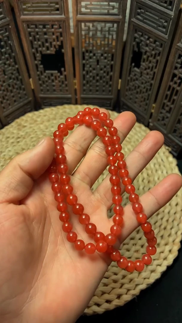 未镶嵌多圈南红玛瑙多圈项链7mm